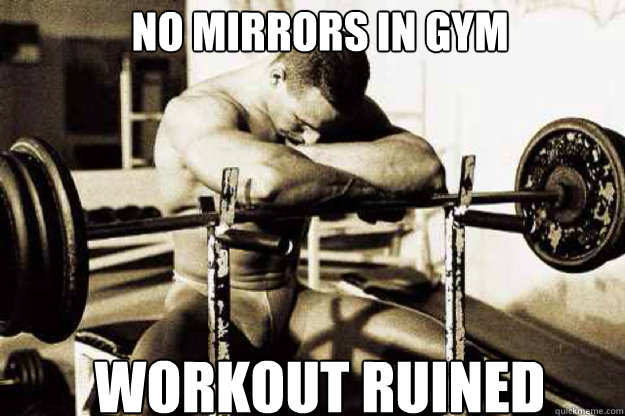 NO MIRRORS IN GYM WORKOUT RUINED  