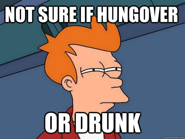 Not sure if hungover or drunk  Futurama Fry
