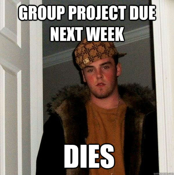 Group project due next week Dies  Scumbag Steve