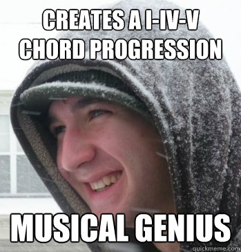 creates a I-IV-V chord progression musical genius  