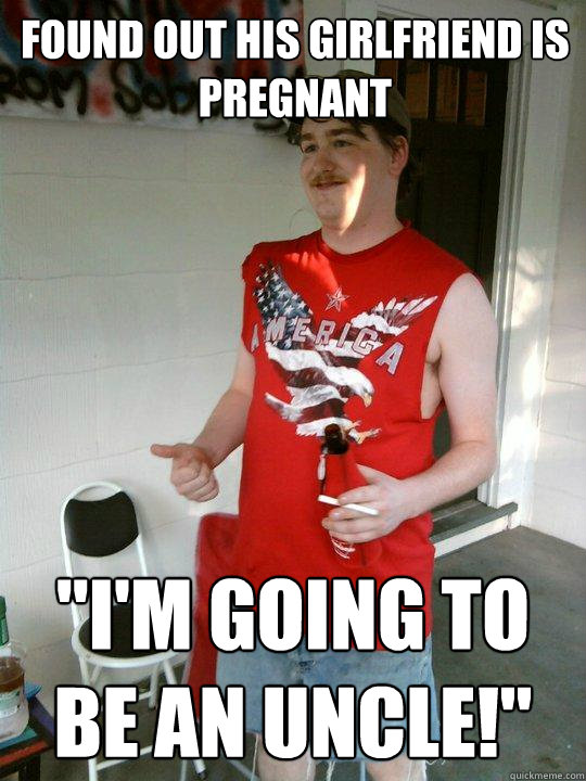 found out his girlfriend is pregnant 