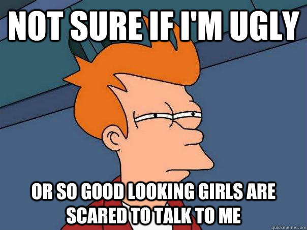 Not sure if i'm ugly Or so good looking girls are scared to talk to me  Futurama Fry