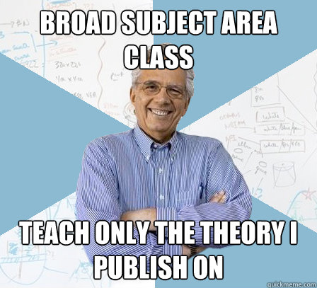Broad subject area class teach only the theory i publish on  EngineeringProfessor