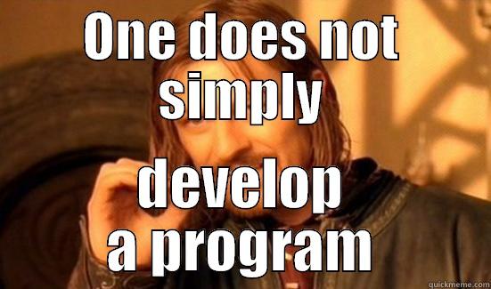 ONE DOES NOT SIMPLY DEVELOP A PROGRAM Boromir