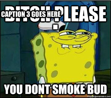 Bitch Please you dont smoke bud Caption 3 goes here - Bitch Please you dont smoke bud Caption 3 goes here  Spongebob