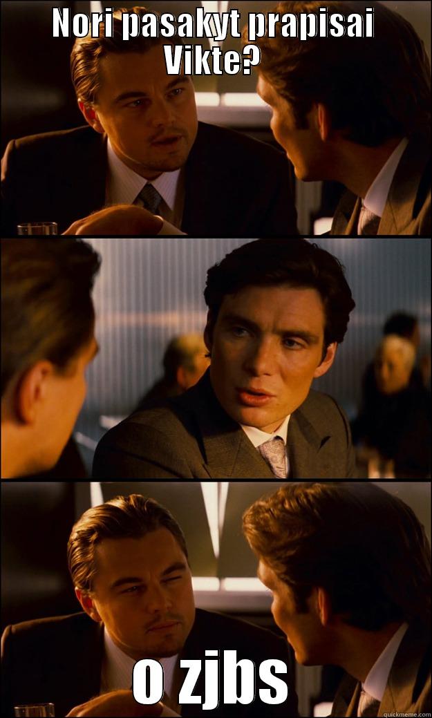 NORI PASAKYT PRAPISAI VIKTE? O ZJBS Inception