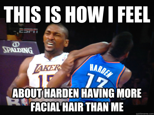 This is how I feel  About Harden having more facial hair than me - This is how I feel  About Harden having more facial hair than me  Ironic Metta World Peace
