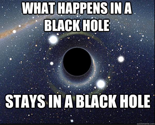 What Happens in a black hole Stays in a black hole  Funny Black hole
