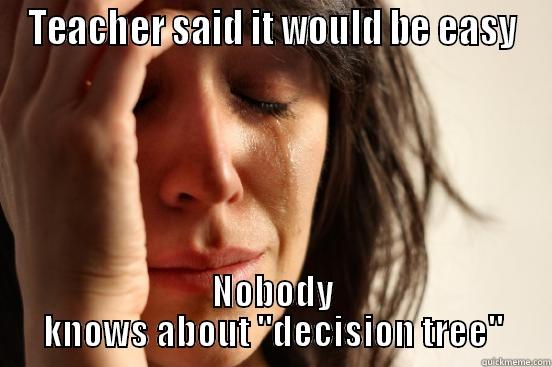 TEACHER SAID IT WOULD BE EASY NOBODY KNOWS ABOUT 