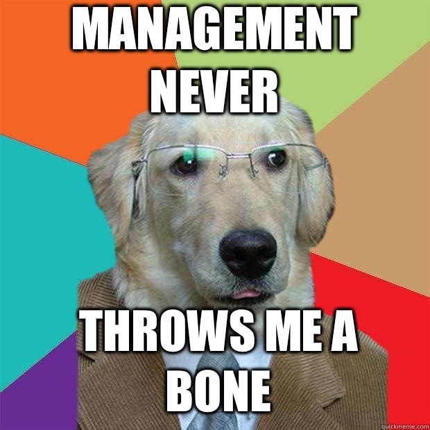 Management Never Throws me a bone - Management Never Throws me a bone  Business Dog