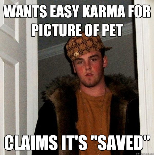 wants easy karma for picture of pet claims it's 