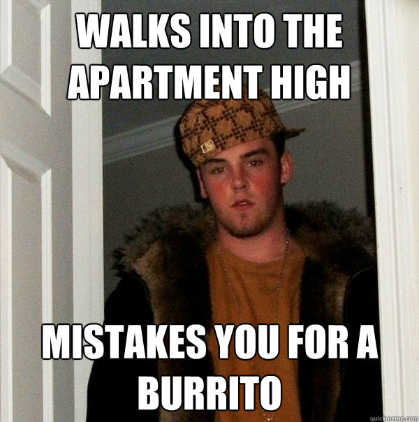Walks into the apartment high Mistakes you for a burrito  Scumbag Steve