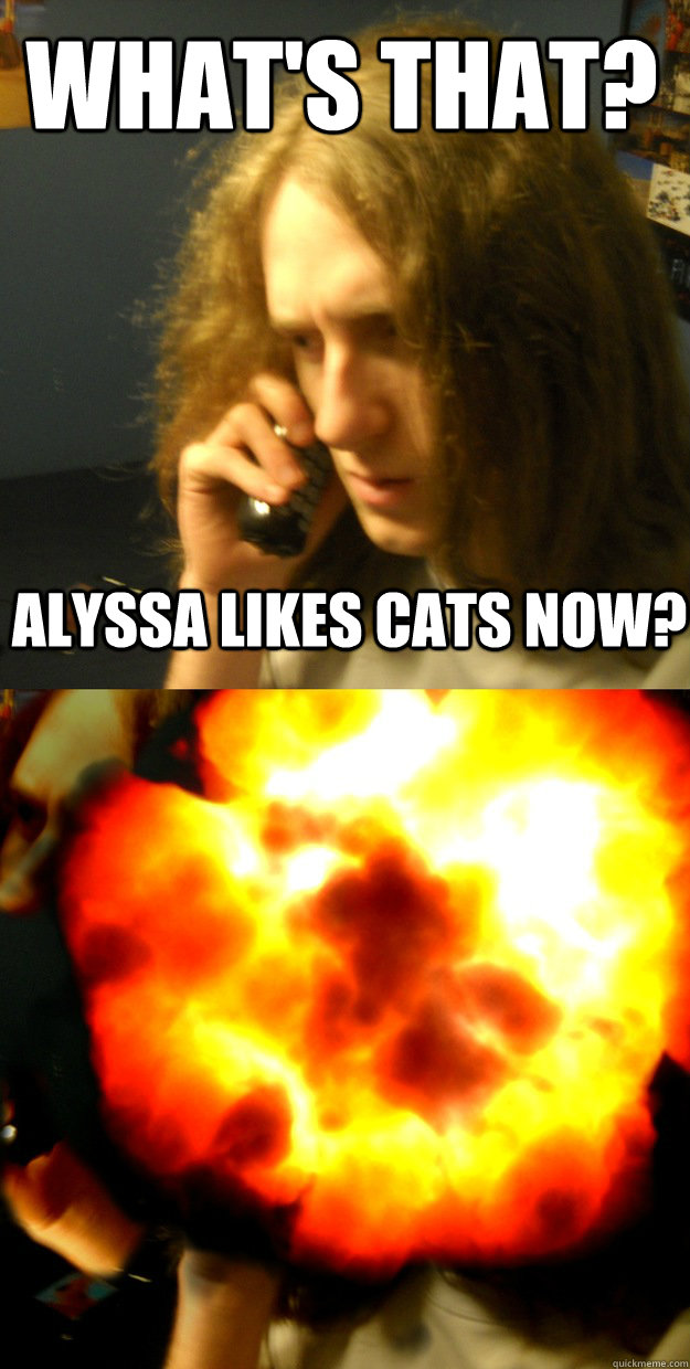 What's that? Alyssa likes cats now? - What's that? Alyssa likes cats now?  Whats that