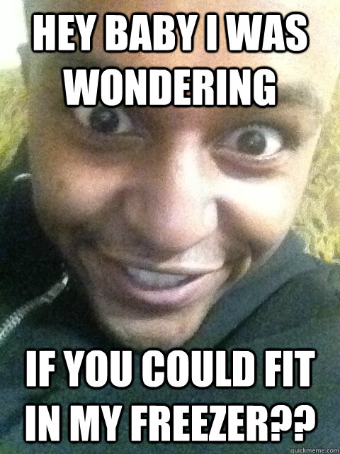 Hey baby i was wondering  if you could fit in my freezer??  