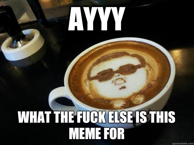 AYYY What the fuck else is this meme for  Gangam Style latt