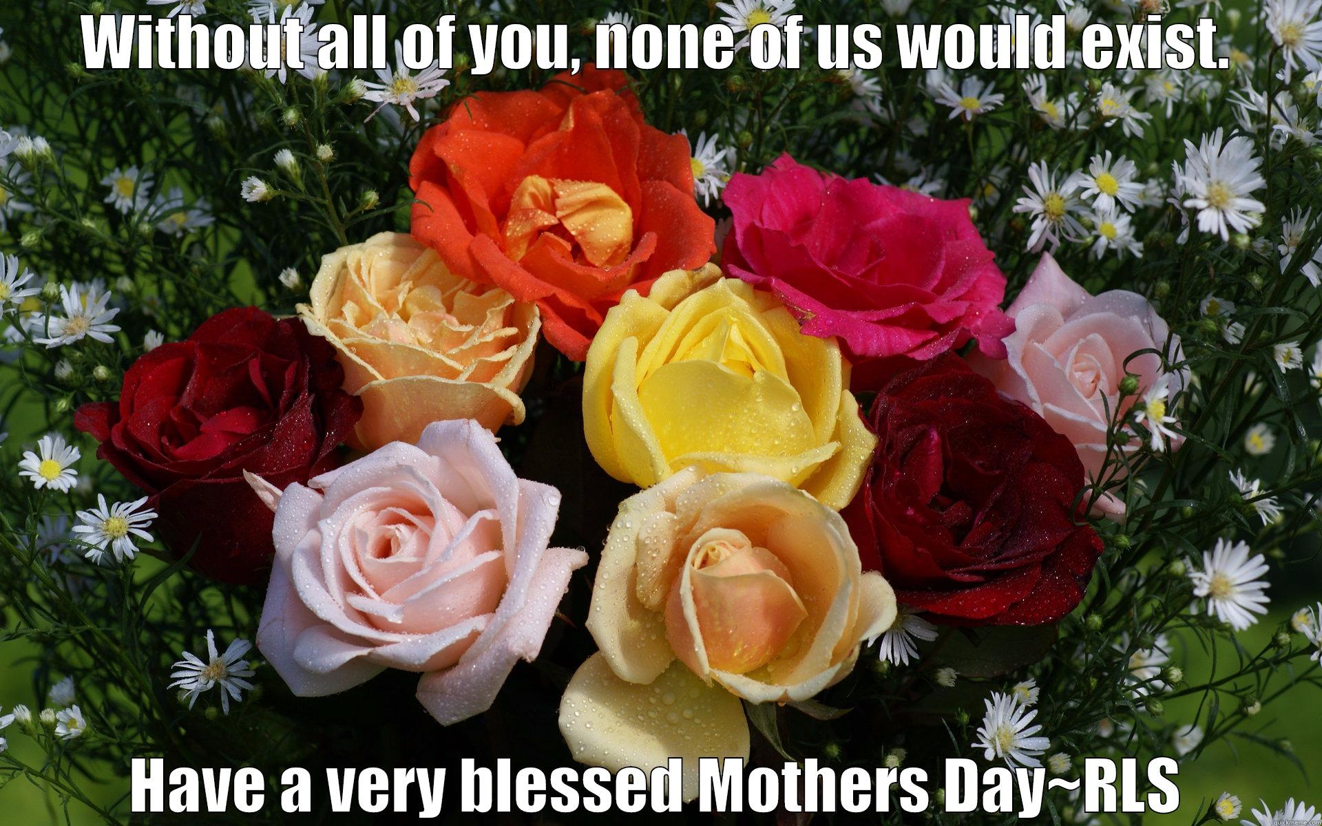 WITHOUT ALL OF YOU, NONE OF US WOULD EXIST. HAVE A VERY BLESSED MOTHERS DAY~RLS Misc