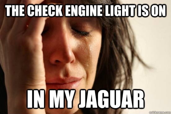 the check engine light is on in my jaguar  First World Problems