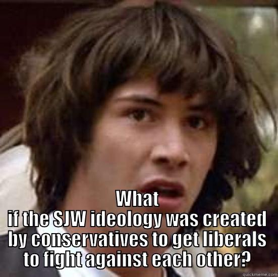  WHAT IF THE SJW IDEOLOGY WAS CREATED BY CONSERVATIVES TO GET LIBERALS TO FIGHT AGAINST EACH OTHER? conspiracy keanu