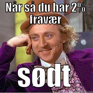 NÅR SÅ DU HAR 2% FRAVÆR SØDT Condescending Wonka