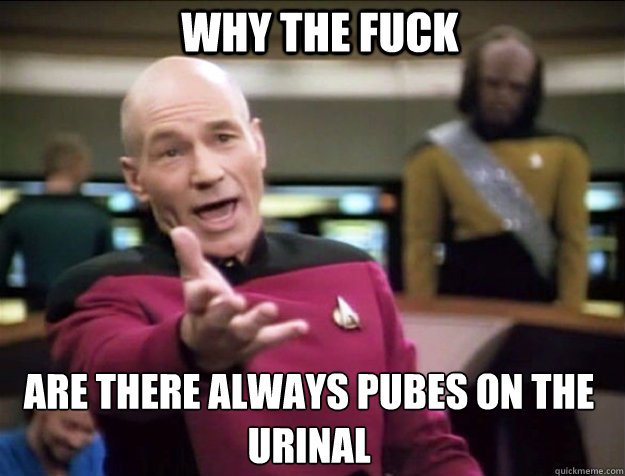 WHY THE FUCK are there always pubes on the urinal   Piccard 2