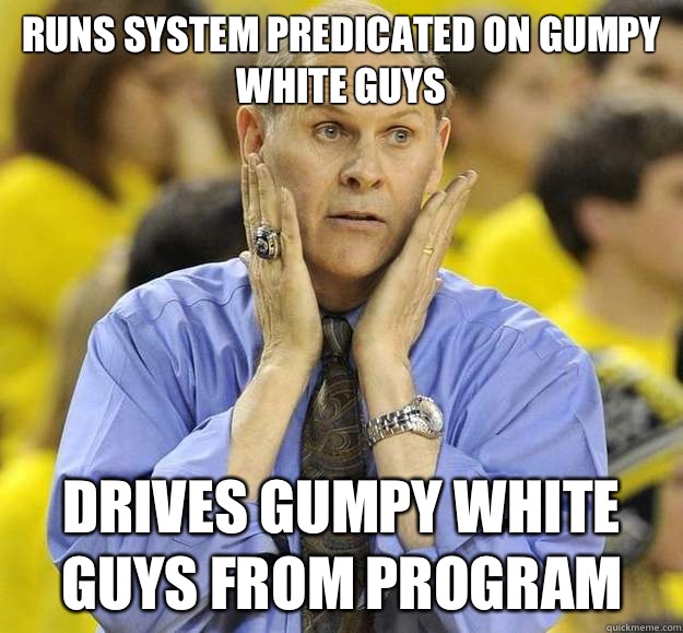 Runs system predicated on gumpy white guys Drives gumpy white guys from program  