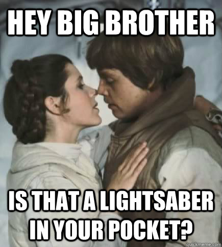 Hey Big Brother Is that a Lightsaber in your pocket? - Hey Big Brother Is that a Lightsaber in your pocket?  Incest win