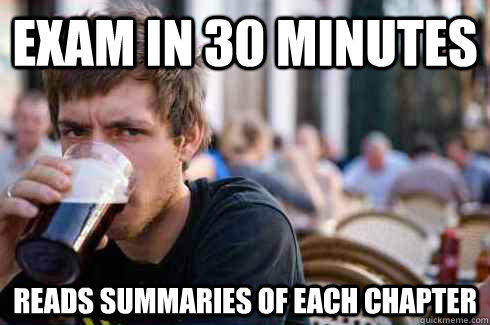 exam in 30 minutes reads summaries of each chapter  