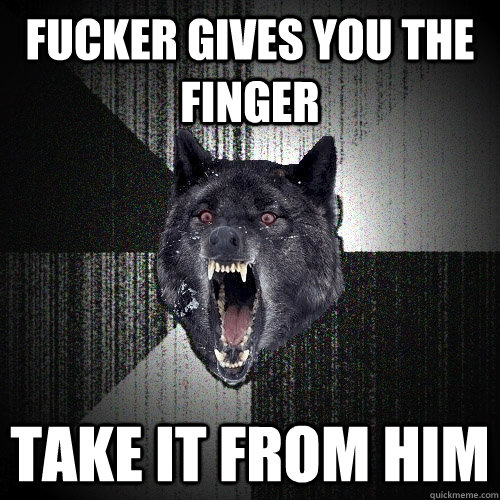 Fucker gives you the finger Take it from him - Fucker gives you the finger Take it from him  Insanity Wolf