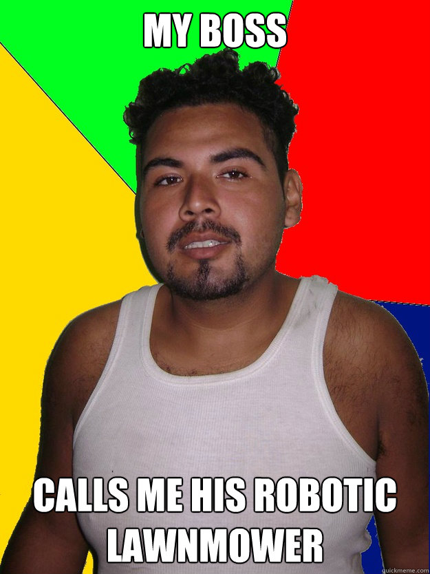 my boss calls me his robotic lawnmower - my boss calls me his robotic lawnmower  Well Intended Mexican
