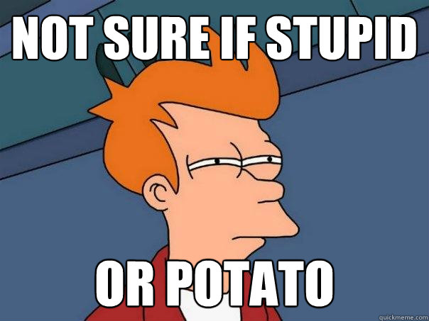 not sure if stupid or potato - not sure if stupid or potato  Futurama Fry
