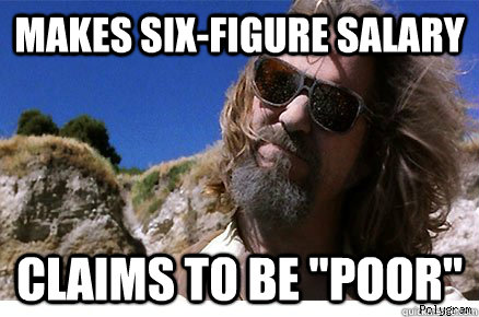 makes six-figure salary claims to be 