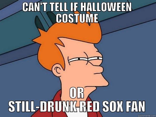 CAN'T TELL IF HALLOWEEN COSTUME OR STILL-DRUNK RED SOX FAN Futurama Fry