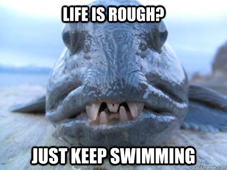 Life is rough? JUST KEEP SWIMMING  Courage Wolf Fish