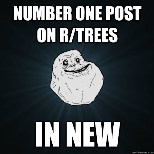 number one post on r/trees in new  Forever Alone