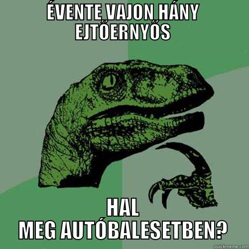 ÉVENTE VAJON HÁNY EJTŐERNYŐS HAL MEG AUTÓBALESETBEN? Philosoraptor