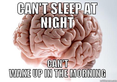 CAN'T SLEEP AT NIGHT CAN'T WAKE UP IN THE MORNING Scumbag Brain