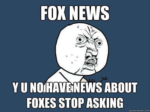 fox news y u no have news about foxes stop asking  Y U No
