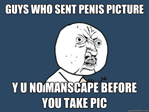 guys who sent penis picture y u no manscape before you take pic  Y U No