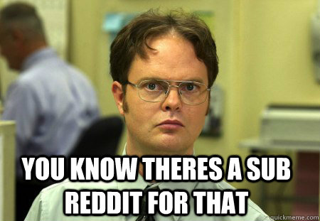  YOU KNOW THERES A SUB REDDIT FOR THAT  Schrute