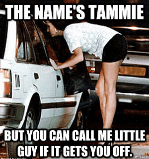 The name's tammie but you can call me little guy if it gets you off.  Karma Whore