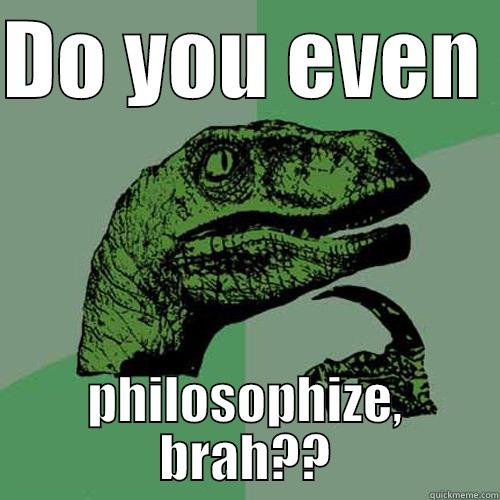 DO YOU EVEN  PHILOSOPHIZE, BRAH?? Philosoraptor