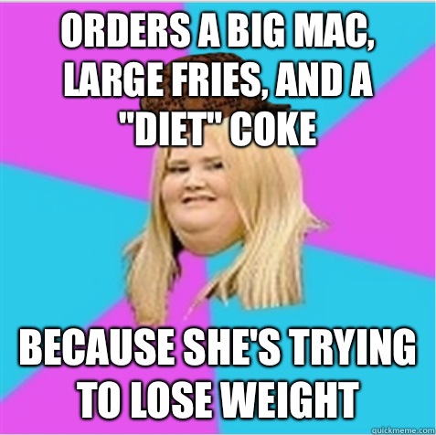 Orders a Big Mac, large fries, and a 