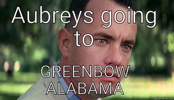 AUBREYS GOING TO GREENBOW ALABAMA Offensive Forrest Gump