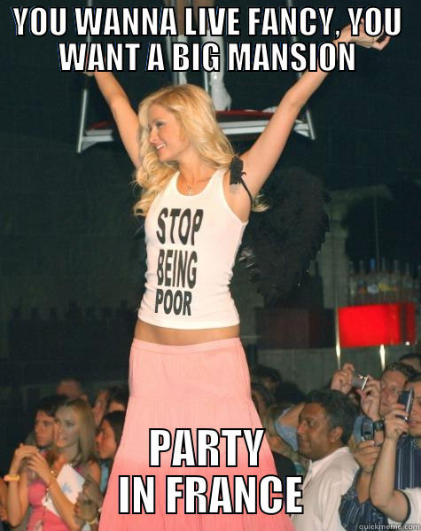 WORK BITCH - YOU WANNA LIVE FANCY, YOU WANT A BIG MANSION PARTY        IN FRANCE       Misc