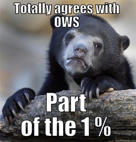 TOTALLY AGREES WITH OWS PART OF THE 1 % Confession Bear