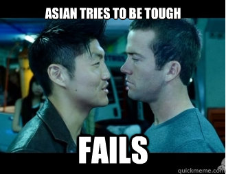 Asian tries to be tough FAILS  