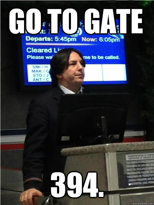 Go to gate 394. - Go to gate 394.  Air Snape