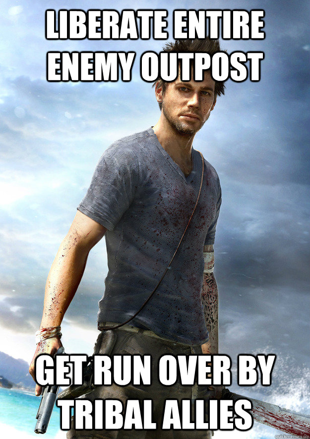 LIBERATE ENTIRE ENEMY OUTPOST GET RUN OVER BY TRIBAL ALLIES - LIBERATE ENTIRE ENEMY OUTPOST GET RUN OVER BY TRIBAL ALLIES  Far Cry 3 Logic