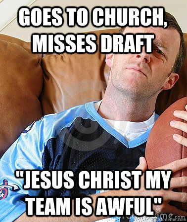 Goes to church, misses draft 