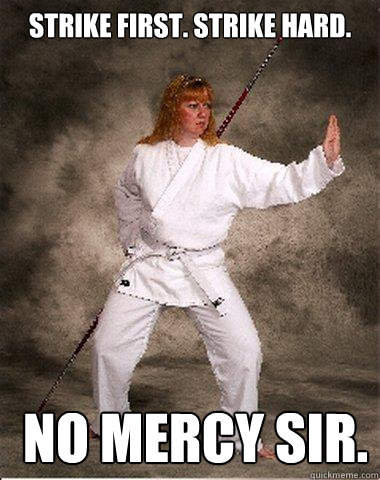 STRIKE FIRST. STRIKE HARD.  NO MERCY SIR.  - STRIKE FIRST. STRIKE HARD.  NO MERCY SIR.   Ninja Girl